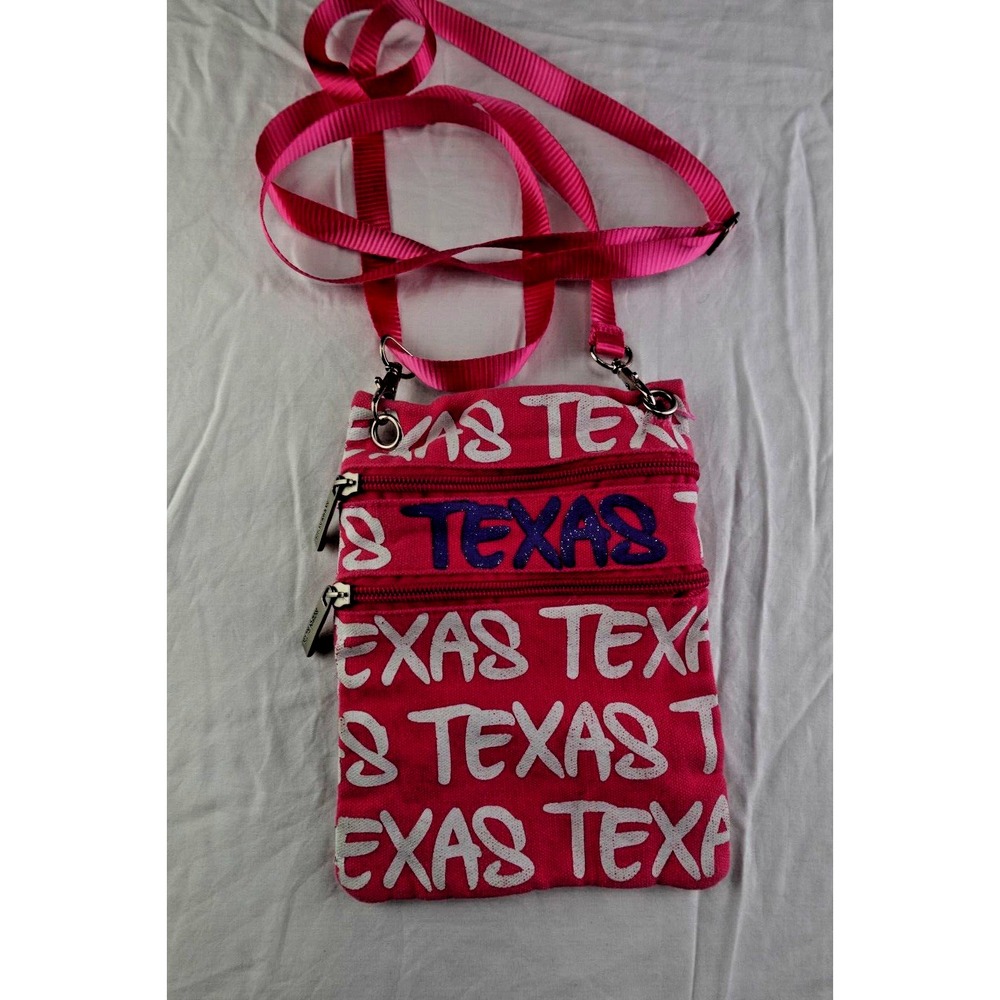 Robin Ruth Texas Crossbody Sport Bag Hot Pink Small Ribbon Strap Pockets